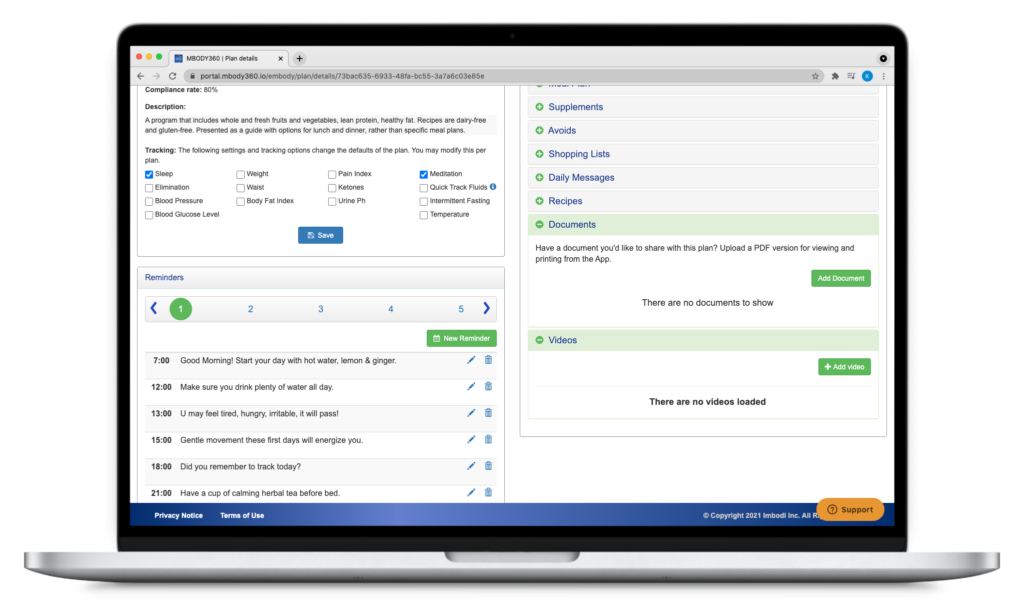 Customize your program in MBODY360
